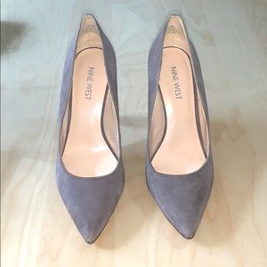 Nine West Grey Suede Heels Size 7.5